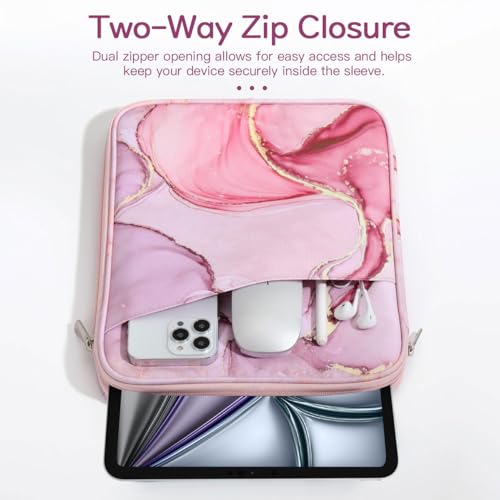 Image of Dadanism 13Inch Tablet Sleeve Bag Carrying Case for iPad Pro 13 inch M5 /M4 2025 /2024, iPad Air 13 inch M4 /M3 2026 /2025, iPad Pro 12.9 inch, Galaxy Tab S10+ /S9 FE+ /S9+ 12.4 inch, Remarkable Paper Pro 11.8 inch,Cloudy Pink