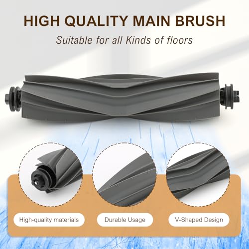 2Stück Hauptbürste Für Dreame X40 Ultra complete/L40 Ultra/X40 Master/L10s Ultra/L10 Ultra/L10s Pro Ultra heat/D9 Max D10 Plus X30 L20 L10s D10s S10 Plus +1 Reinigungsbürste Saugroboter Zubehör