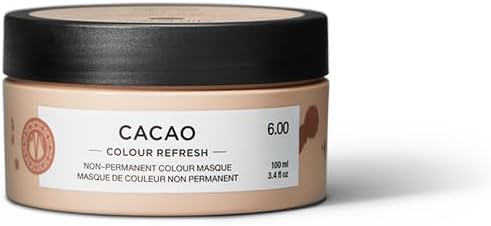 Color Refresh, Cacao, Brown Hair mask, Semi-Permanent Pigments, 100% Vegan & Sulfate/Paraben free