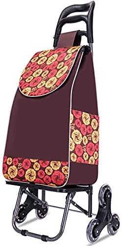 Carrito de compras plegable con ruedas giratorias y bolsa de lona impermeable, carrito ligero para subir escaleras