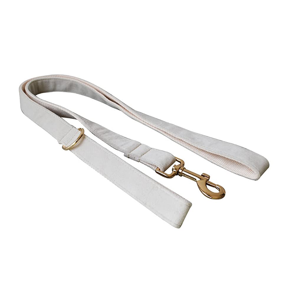 Juego de collar y correa para perro, collar y correa de terciopelo con hebilla de liberación rápida, collares ajustables para perros pequeños, medianos y grandes, para caminar y correr (collar: 7.9