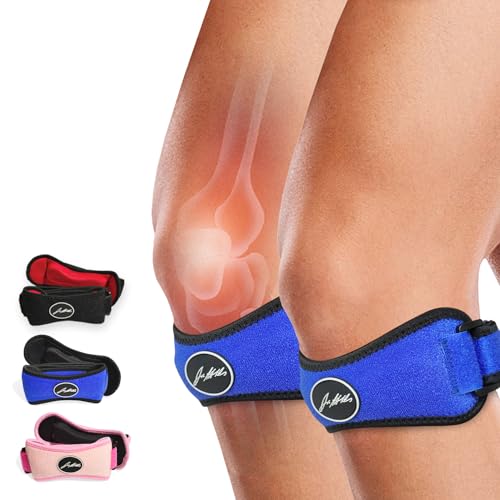 Dr. Arthritis Cinta Rotuliana Desarrollada por Médicos   Rodillera Compresión Tendinitis Patelar Síndrome Dolor Patelofemoral (Rodilla Corredor) y de la Cintilla Iliotibial, Condromalacia [Azul, Par]