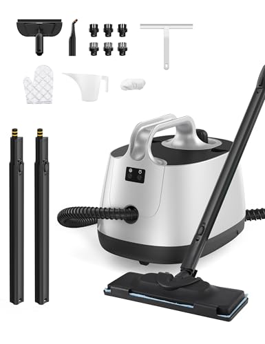 Image of Steam Cleaner with 21 Accessories, 5 Minutes Fast Heating, Multipurpose Portable Canister Steamer for Floors, Carpet, Cars, Tiles, Grout Cleaning, Chemical-free, 1.5L Capacity