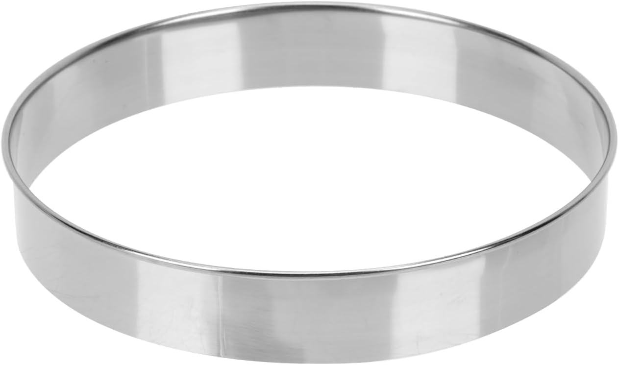 Yardwe 9.05 Inch Pizza Saucing Ring Stainless Steel Round Pizza Baking Tool for Dough Crumpets Pastry Preparation Kitchen Accessory Easy to Clean