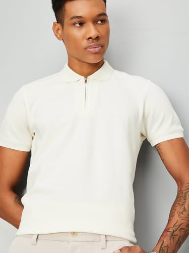Image of Max Men Textured Zipper Polo T-Shirt