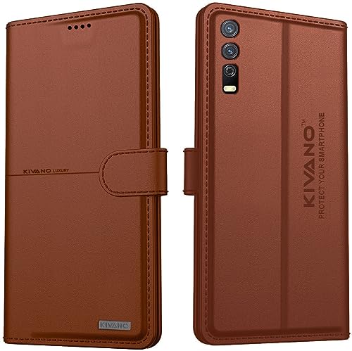 Image of Kivano Compatible With Vivo Y20 / Vivo Y20i / Vivo Y20A / Vivo Y12s / Vivo Y20G Flip Cover | Leather Finish | Inside Pockets & Inbuilt Stand | Shockproof Wallet Style Magnetic Closure Back Cover Case