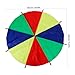 QUMIIRITY Outdoor Rainbow Parachute Multicolored Gymnastics Equipment for Indoor Outdoor Games Kindergarten Playground Props for Cooperative Play Exercise Activities