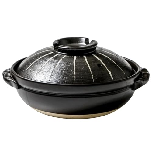 QAZWZG Cacerola Olla estofada de cerámica doméstica Resistente a Altas temperaturas, cazuela de Sopa de Gas, cazuela de Arcilla, cazuela de arroz(900ml)
