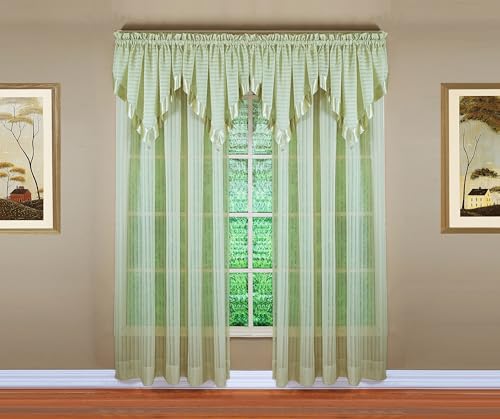 Today's Curtain, Silhouette Stripe Sheer Panel 72", Sage, 60" W x 72" L
