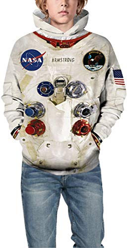 Chaos World Boys' Hoodie Realistic 3D Print Graphic Hooded Sweatshirts Galaxy Animal Pattern(Xl,Space Suit) #TOP3