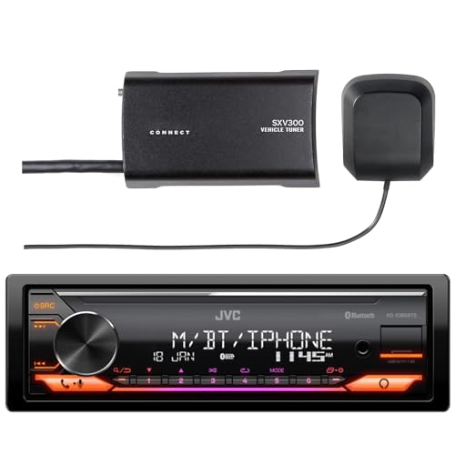 JVC - Reproductor de CD para coche con radio USB AUX – Combo con SiriusXM SXV300v1 satélite y sintonizador de vehículo
