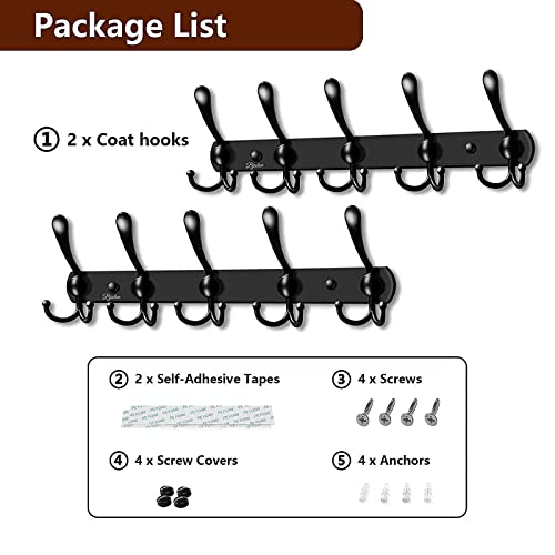 Toilet Paper Holder, Stainless Steel Toilet Ppaper Storage With Phone Shelf & 2 Pack Wall Mounted Coat Rack 5 Tri Hooks For Hanging Coats Hats Towels Keys #TOP6