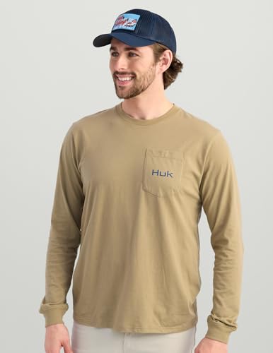 HUK Men's Kc Scott Tee, Comfortable Performance Fishing Long Sleeve T-Shirt with Chest Pocket3