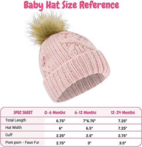 Baby Hats Newborn - Toddler Winter Baby Hat And Mitten Set Boy And Girls Baby Winter Hat Fleece Lined 6-12 Months (Blush Pink) #TOP5