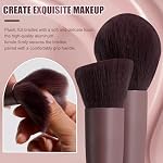 BS-MALL Makeup Brush Set 18 Pcs Premium Synthetic Foundation Powder Concealers Eye shadows Blush Makeup Brushes with black case (D-Brown) - Image 3