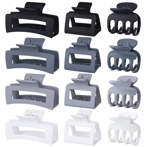 SMKSL 12 Pcs Hair Claw Clips for Women &amp; Girls 3 Styles Hair Accessories