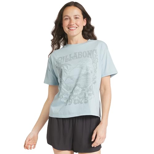 Billabong Womens Regular Fit Premium Soft Cotton Tee Short Sleeve Graphic T-Shirt Dusk Blue Medium