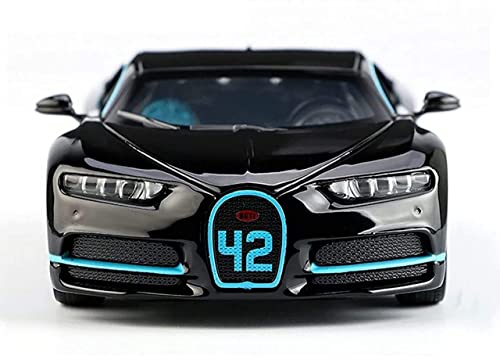 Image of 1:32 Scale Bugatti Chiron Die-Cast Metal Cars with 4 Openable Doors Light and Musical Sound, Pull Back Action Vehicle Toy for Kids【Colors as Per Stock】