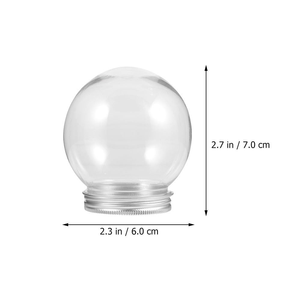 BESTOYARD 20Pcs DIY Snow Globe Water DIY Kit - Clear Water Globe Jars, Photo Snow Globes, Fancy Snow Globes with Glitter Flakes