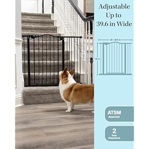 InnoTruth-396-Dog-Gate-for-Stairs-Doorways-30-Tall-Baby-Gate-Pressure-Mount-Pet-Gates-Easy-Step-Auto-Close-Both-Sides-Walk-Thru-Child-Gate-Dual-Lock-Safety-Design-and-One-Hand-Opening-Black - Cucciolini Doodles   InnoTruth-396-Dog-Gate-for-Stairs-Doorways-30-Tall-Baby-Gate-Pressure-Mount-Pet-Gates-Easy-Step-Auto-Close-Both-Sides-Walk-Thru-Child-Gate-Dual-Lock-Safety-Design-and-One-Hand-Opening-Black