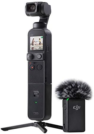 DJI Pocket 2 Creator Combo, 3 Axis Gimbal Stabilizer with 4K Camera, 1/1.7" CMOS, 64MP Photo, Face Tracking, YouTube, Vlog, Portable Video Camera for Android and iPhone, Black