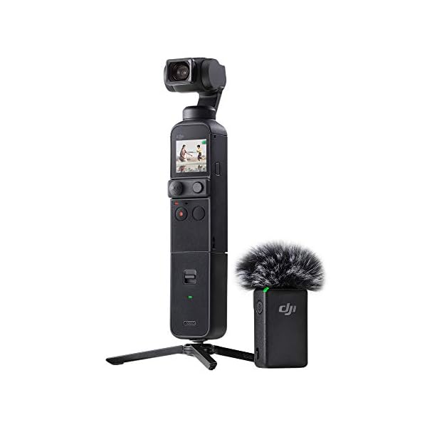DJI Pocket 2 Creator Combo, 3 Axis Gimbal Stabilizer with 4K Camera, 1/1.7" CMOS, 64MP Photo, Face Tracking, YouTube, Vlog, Portable Video Camera for Android and iPhone, Black
