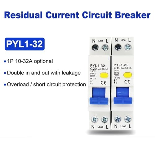 Disjoncteur différentiel Elcb Rcd Rcobo 16A 1P+N pour la protection contre fuites électriques