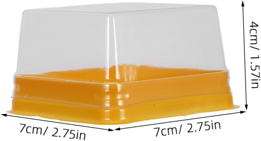 Hemobllo 100pcs Bakery Cupcake Holders and Plastic Baking Boxes for Egg Yolk Puff and Moon Cake Storage Food Containers with Stable Square Bottom Cake Packaging for Easy Carrying and