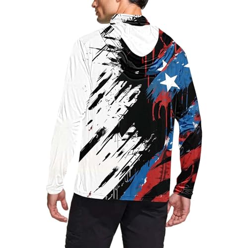 Men's UPF 50+ Sun Protection Long Sleeve Hoodie Shirts with Mask UV Outdoor Fishing SPF Rash Guard Shirts for Men4