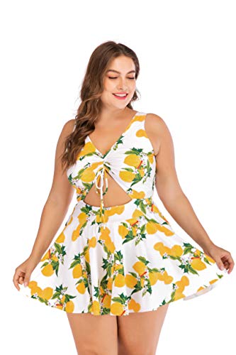 Esprlia plus size floral print halter swimwear one piec…