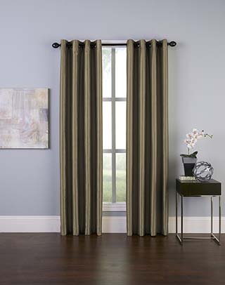 Curtainworks Malta Faux Silk Grommet Curtain Panel, 50 by 144", Bronze, W 50" x L 144" (1 Panels) - Image 3