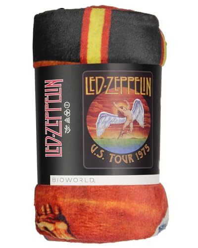 Bioworld BZ8GJALED Led Zeppelin Throw Blanket Icarus Angel U.S Tour 1975 Music Band Plush Fuzzy Soft Throw Blanket thumb #2