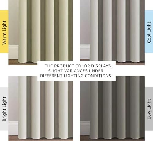 Image of H.VERSAILTEX Blackout Curtains for Sliding Glass Door Room Divider Curtains Noise Reduce Curtain Panel Portable Window Screen Sliding Partition, W120 x L96 inches /8' Tall by 10' Wide, Ivory /Cream