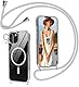 Nupcknn für iPhone 14 Hülle mit Band MagSafe,Magnetische Handykette Transparent Handyhülle (Abnehmbar Einstellbar) Necklace mit Kordel zum Umhängen Kameraschutz Handy Kette Stossfest Schutzhülle