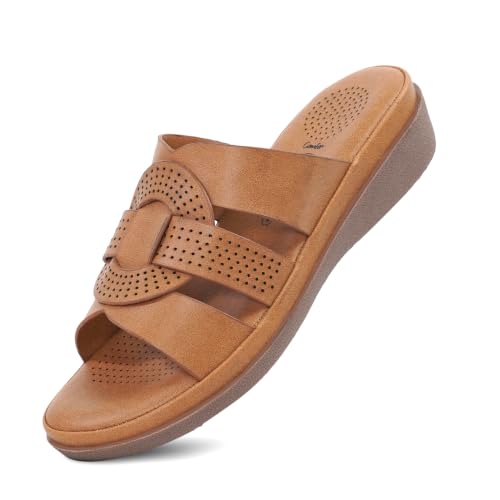 Image of Moshun Criss Cross Sandals for Women & Girls | Multi Strap & X Strap Flat Sandals, Bounce Back Technology Footbed with Adjustable Strap, Anti-Slip Sole | Lightweight Daily Wear Casual Slip-On Sandals