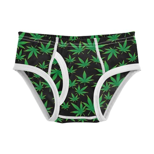 Boys' Exclusive Briefs Toddler Underwear 95% Combed Cotton Boxerbriefs 2T Green Leaf Pattern 3