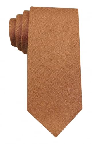 Image of Mens Solid Linen Ties - Slim Pattern Necktie for Men Wedding Groomsmen