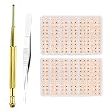 YOFDAL 600 Stück Akupunkturpflaster Ear Seeds Akupressurstift Akupunkturstift Akupressur Stift Akupressur Pflaster Ear Seeds für Ohrakupunkturpunkt-Massage mit 1 Akupunktur Stift 1 Pinzette