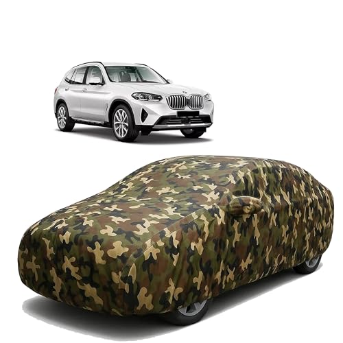 Image of Sulfar 100% Waterproof Car Body Cover Compatible with Mirror for BMW X3 with Long Lasting Durable Material (Triple Stitched, Full Bottom Elastic, Camouflage Army)