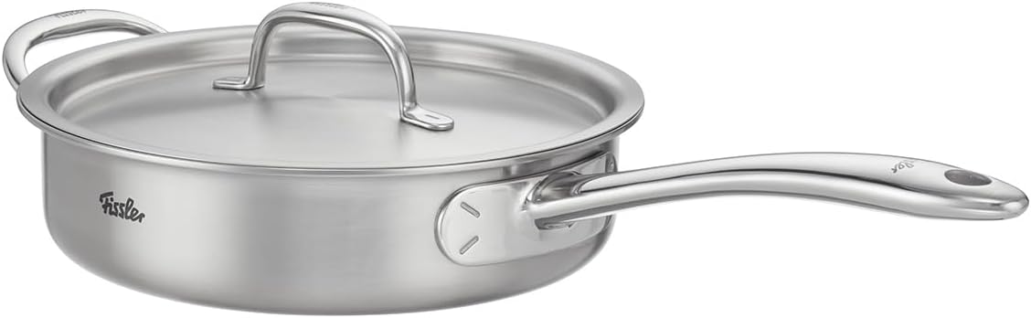 Fissler M5 Pro-Ply 5-ply Stainless Steel Sauté Pan, 3 Quart, with Metal Lid