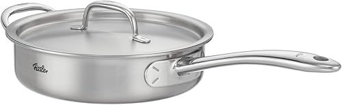 Fissler M5 Pro-Ply - Sartén de acero inoxidable de 5 capas, 3 cuartos de galón, con tapa de metal