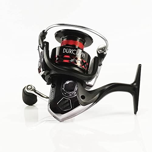 dukclyn Spinning Reel for Fishing Freshwater Saltwater, Light Weight, Ultra Smooth Powerful, 4+1 Stainless-Steel BB, 5.2:1 Gear Ratio, CNC Aluminum Spool & Handle Reversible for Left/Right Retrieve