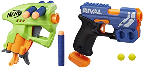 Image of Nerf NanoFire Green Single-Shot Blaster Includes 3 Elite Darts & Rival Knockout XX-100 Round Storage 90FPS Includes 2 Rival Rounds Blue