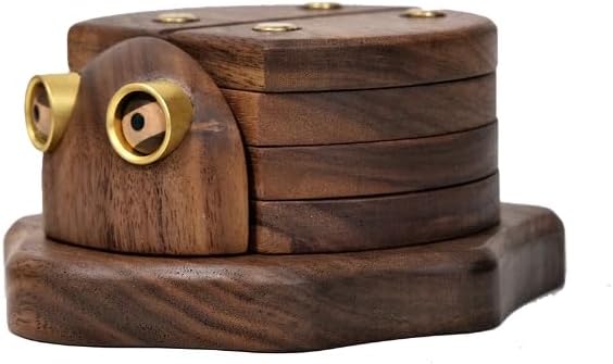 Creative Cartoon Black Walnut Wooden Ornaments, Solid Wood Heat-Insulating Tea Cup Coasters, Punk Style Tea Set