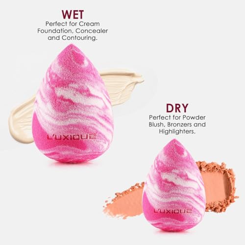 Image of Luxe Beauty Blender Pink | Latex-Free Makeup Sponge for Foundation, Concealer, and Blending | Unisex Beauty Tool for Smooth Finish | Soft, Reusable Sponge Applicator