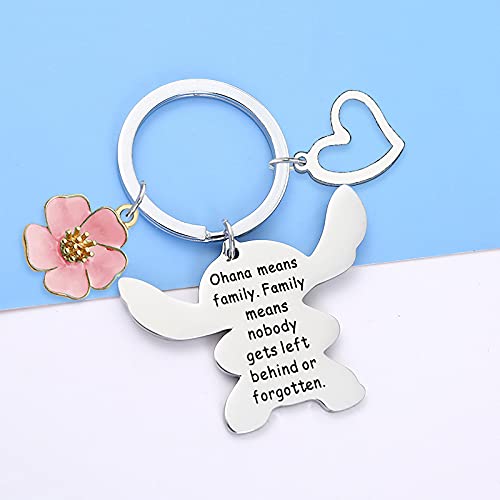 Nfyxcaz Stitch Ohana Keychain Ohana Means Family Key Chain Cartoon Key Ring Stitch Key Chain Jewellery Gifts For Boys Girls Gift For Best Friend #TOP1