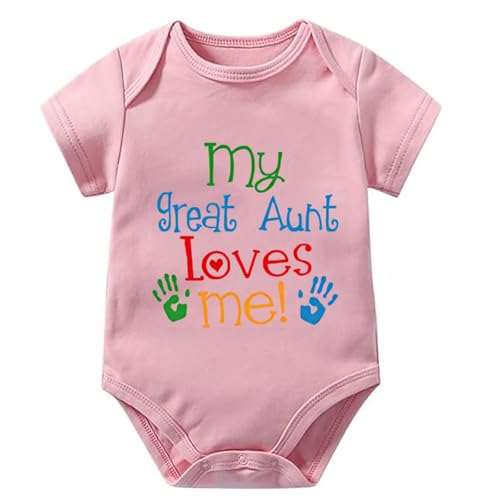 My Great Aunt Loves Me Newborn Baby Outfits Unisex Short Sleeve Cute Newborn Boy Outfits White Boy Summer Romper