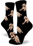 ModSocks Women's Labrador Dog Crew Socks in Black (Fits Most Women Shoe Size 6-10)