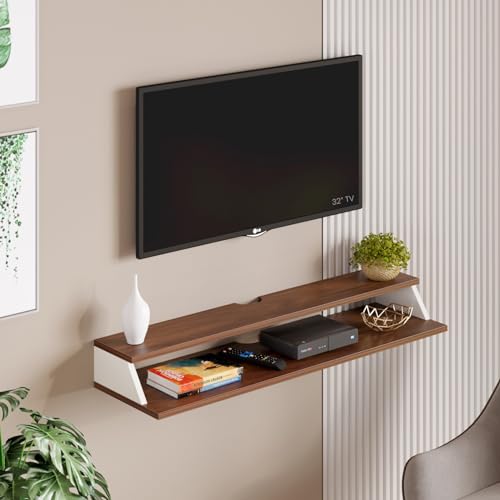 BLUEWUD Maisy Large Engineering Wood Wall Mount TV Entertainment ...