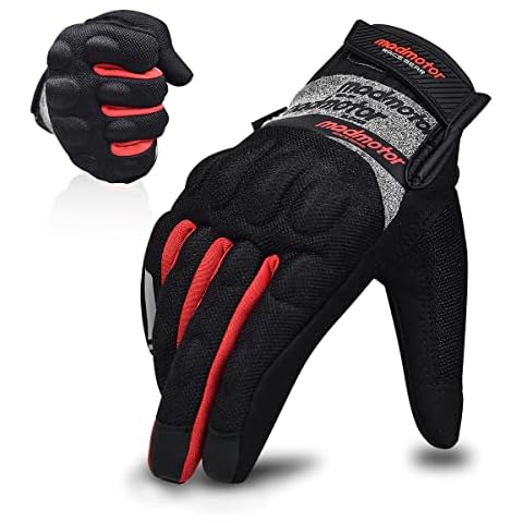 CHCYCLE Summer Motorcycle Gloves for Men Women Breathable Touchscreen Motorbike Racing Powersports Riding Gloves (Red, Large) Cover